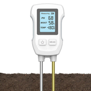 Planet Gates White 1pc, Double Needle PH Humidity, Temperature, High Precision, High Pigment LCD Screen Three-in-one Soil Detector