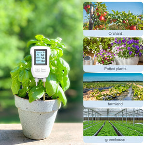 Planet Gates White 1pc, Double Needle PH Humidity, Temperature, High Precision, High Pigment LCD Screen Three-in-one Soil Detector