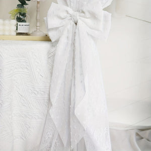 Planet Gates White 1pc Fabric Bow Decor Curtain Tieback, Metal Curtain Clip, Curtain Buckle For Home Decoration, Curtain Accessories