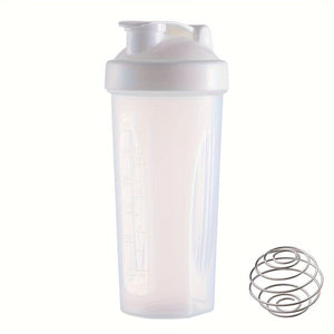 Planet Gates White 1pc, Large Sports Shake Cup, With Metal Stirring Ball, For Protein Powder Shake Drink Mixing, Sports Water Bottle, Suitable For Gym, School Playground Work And Others, The Best Companion For Sports People, 600ml/20oz