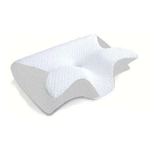 Planet Gates White 1pc Memory Foam Cervical Pillow, 2 in 1 Ergonomic Contour Orthopedic Pillow for Neck Pain, Contoured Support Pillows,Neck Pillow