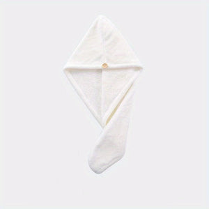 Planet Gates White 1pc Microfiber Hair Towel, Hair Towel With Button, Super Absorbent, Hair Towel Wrap, For Curly Hair, Fast Drying Hair Wraps For Women, Anti Frizz Microfiber Towel, Grey, Camel, Brown, Bathroom Accessories