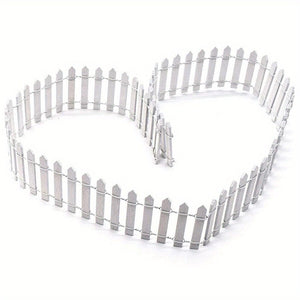 Planet Gates White 1pc Mini Fairy Tale Garden Fence, Wooden Decoration, DIY Handicraft Project, Mini Picket Fence (Coffee, White), 35 Inches Long