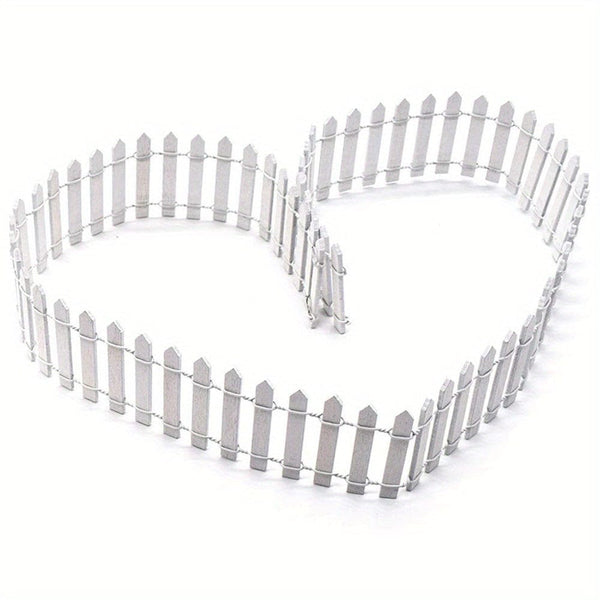 Planet Gates White 1pc Mini Fairy Tale Garden Fence, Wooden Decoration, DIY Handicraft Project, Mini Picket Fence (Coffee, White), 35 Inches Long