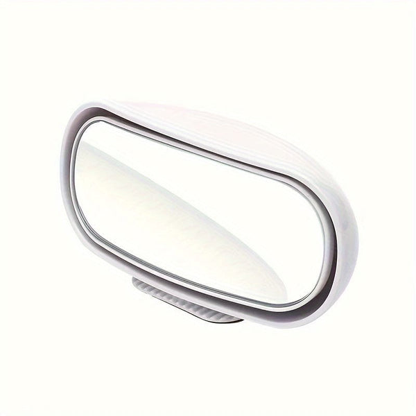 Planet Gates White 1pc Oval Car Rearview Mirror Blind Spot Mirror, 360 Degree Adjustment HD Small Mirror, Reverse Rearview Mirror Auxiliary Mirror