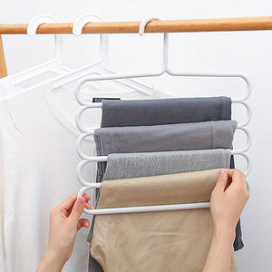 Planet Gates White 1pc Plastic Multi-layer Clothes Hanger, Space Saving Clothes Pants Hanger, Closet Organizer Storage Hanger, For Pants Jeans Trousers Skirts Scarves, Bedroom Accessories