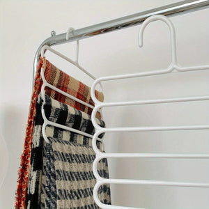 Planet Gates White 1pc Plastic Multi-layer Clothes Hanger, Space Saving Clothes Pants Hanger, Closet Organizer Storage Hanger, For Pants Jeans Trousers Skirts Scarves, Bedroom Accessories