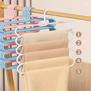 Planet Gates White 1pc Plastic Multi-layer Clothes Hanger, Space Saving Clothes Pants Hanger, Closet Organizer Storage Hanger, For Pants Jeans Trousers Skirts Scarves, Bedroom Accessories