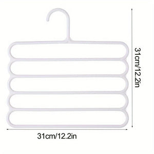 Planet Gates White 1pc Plastic Multi-layer Clothes Hanger, Space Saving Clothes Pants Hanger, Closet Organizer Storage Hanger, For Pants Jeans Trousers Skirts Scarves, Bedroom Accessories