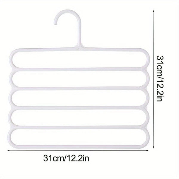 Planet Gates White 1pc Plastic Multi-layer Clothes Hanger, Space Saving Clothes Pants Hanger, Closet Organizer Storage Hanger, For Pants Jeans Trousers Skirts Scarves, Bedroom Accessories