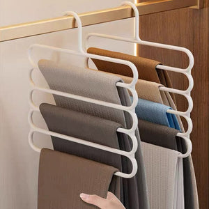 Planet Gates White 1pc Plastic Multi-layer Clothes Hanger, Space Saving Clothes Pants Hanger, Closet Organizer Storage Hanger, For Pants Jeans Trousers Skirts Scarves, Bedroom Accessories