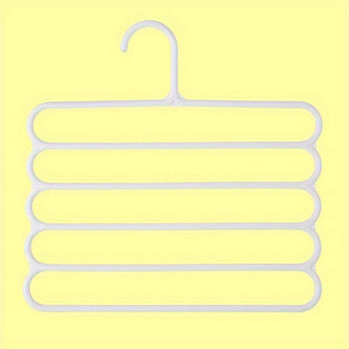 Planet Gates White 1pc Plastic Multi-layer Clothes Hanger, Space Saving Clothes Pants Hanger, Closet Organizer Storage Hanger, For Pants Jeans Trousers Skirts Scarves, Bedroom Accessories