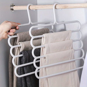 Planet Gates White 1pc Plastic Multi-layer Clothes Hanger, Space Saving Clothes Pants Hanger, Closet Organizer Storage Hanger, For Pants Jeans Trousers Skirts Scarves, Bedroom Accessories