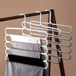 Planet Gates White 1pc Plastic Multi-layer Clothes Hanger, Space Saving Clothes Pants Hanger, Closet Organizer Storage Hanger, For Pants Jeans Trousers Skirts Scarves, Bedroom Accessories