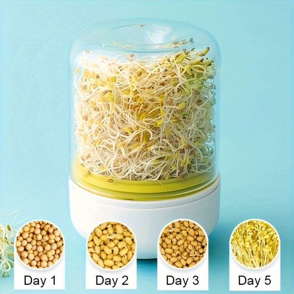 Planet Gates White 1pc, Plastic Sprouting Machine Growing Kit, Countertop Homemade Fresh Bean Sprout Making, Bean Sprout Sprouting Machine, Practical Kitchen Gadget, Home Kitchen Accessories