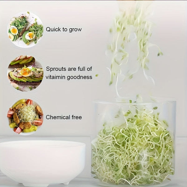 Planet Gates White 1pc, Plastic Sprouting Machine Growing Kit, Countertop Homemade Fresh Bean Sprout Making, Bean Sprout Sprouting Machine, Practical Kitchen Gadget, Home Kitchen Accessories