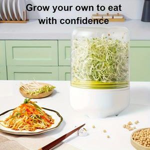Planet Gates White 1pc, Plastic Sprouting Machine Growing Kit, Countertop Homemade Fresh Bean Sprout Making, Bean Sprout Sprouting Machine, Practical Kitchen Gadget, Home Kitchen Accessories