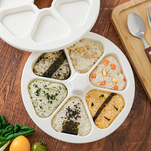 Planet Gates White 1pc Plastic Sushi Mold, Pressed Rice Mold, 6-Cavity Rice Ball Bento Pressed Mold, Utility Kitchen Accessories, DIY Supplies, Kitchen Supplies, Dinnerware Accessories