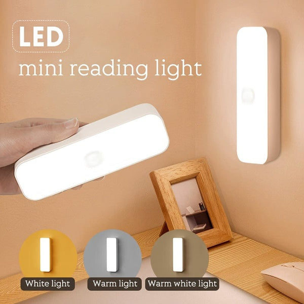 Planet Gates White 1pc Rechargeable Wall-Mounted Reading Light with Dimmable Lights and Magnetic Mounting - Perfect for Bunk Beds, Cabinets, and Closets - Portable Makeup Mirror Included