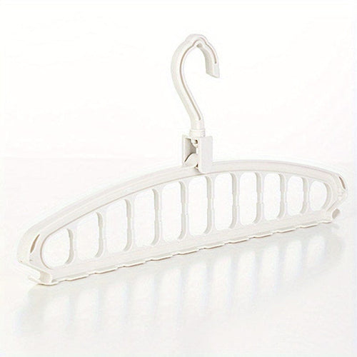 Planet Gates White 1pc Space Saving Multi-Hole Clothes Hanger For Home, Dorm, And Travel - Foldable Drying Rack For Trousers, Shirts, And Skirts, Max Bearing 4.54KG