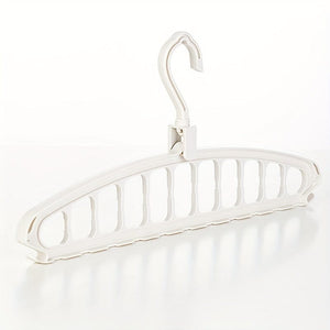 Planet Gates White 1pc Space Saving Multi-Hole Clothes Hanger For Home, Dorm, And Travel - Foldable Drying Rack For Trousers, Shirts, And Skirts, Max Bearing 4.54KG