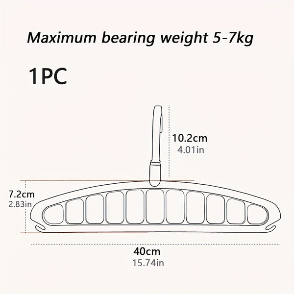 Planet Gates White 1pc Space Saving Multi-Hole Clothes Hanger For Home, Dorm, And Travel - Foldable Drying Rack For Trousers, Shirts, And Skirts, Max Bearing 4.54KG