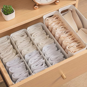 Planet Gates White 1pc Underwear Storage Box, Plastic Storage Drawer Basket For Ties Bras, Socks, Household Space Saving Organizer Of Wardrobe, Closet, Bedroom, Home, Dorm