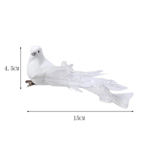 Planet Gates white 1pc White Birds Artificial Foam Feather Doves Craft Birds Mini Decorative Birds 15*4.5cm