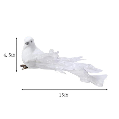 Planet Gates white 1pc White Birds Artificial Foam Feather Doves Craft Birds Mini Decorative Birds 15*4.5cm