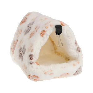 Planet Gates White 1PCS Coral Fleece Dot Printing Small Foam Pet House Hanging Hamster Bed With Zip For Small Animals Squirrel Parrot Cotton Nest