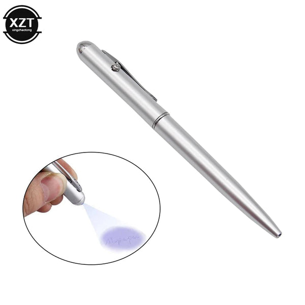 Planet Gates WHITE 1Pcs Plastic Material Invisible Ink Pen Novelty Ballpoint Pens New Office School Supplies With Uv Light Magic Secret Ballpoin