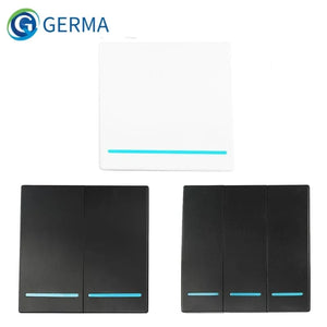 Planet Gates white 2 gang only / CHINA GERMA 1/2/3 Gang RF 433Mhz Smart home Push Wireless Switch Light Remote Control Wall Button Ceiling Lamp On Off ASK Ev1257