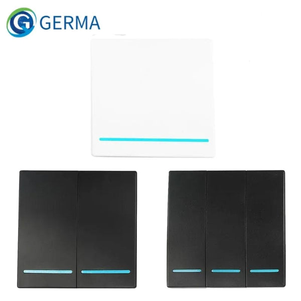Planet Gates white 2 gang only / CHINA GERMA 1/2/3 Gang RF 433Mhz Smart home Push Wireless Switch Light Remote Control Wall Button Ceiling Lamp On Off ASK Ev1257