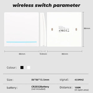 Planet Gates white 2 gang only / CHINA GERMA 1/2/3 Gang RF 433Mhz Smart home Push Wireless Switch Light Remote Control Wall Button Ceiling Lamp On Off ASK Ev1257