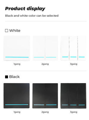 Planet Gates white 2 gang only / CHINA GERMA 1/2/3 Gang RF 433Mhz Smart home Push Wireless Switch Light Remote Control Wall Button Ceiling Lamp On Off ASK Ev1257
