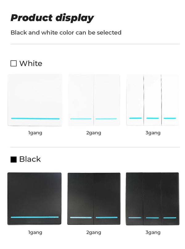 Planet Gates white 2 gang only / CHINA GERMA 1/2/3 Gang RF 433Mhz Smart home Push Wireless Switch Light Remote Control Wall Button Ceiling Lamp On Off ASK Ev1257