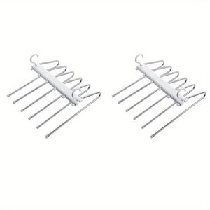 Planet Gates White / 2 Sets 1pc/2pcs Multifunctional Stainless Steel Pants Rack - Foldable, Seamless, and Anti-Slip - Perfect for Hanging and Drying Clothes