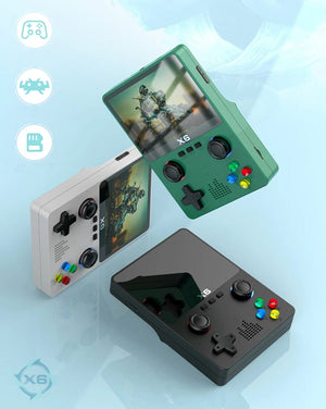 Planet Gates WHITE 2023 New X6 3.5Inch IPS Screen Handheld Game Player Dual Joystick 11 Simulators GBA Video Game Console for Kids Gifts