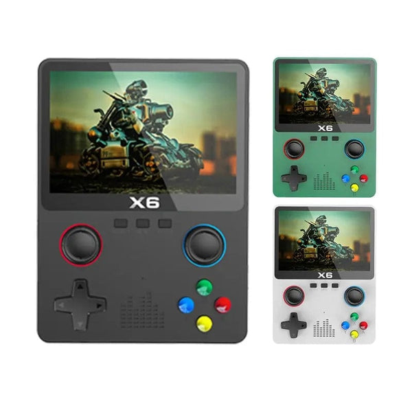 Planet Gates WHITE 2023 New X6 3.5Inch IPS Screen Handheld Game Player Dual Joystick 11 Simulators GBA Video Game Console for Kids Gifts