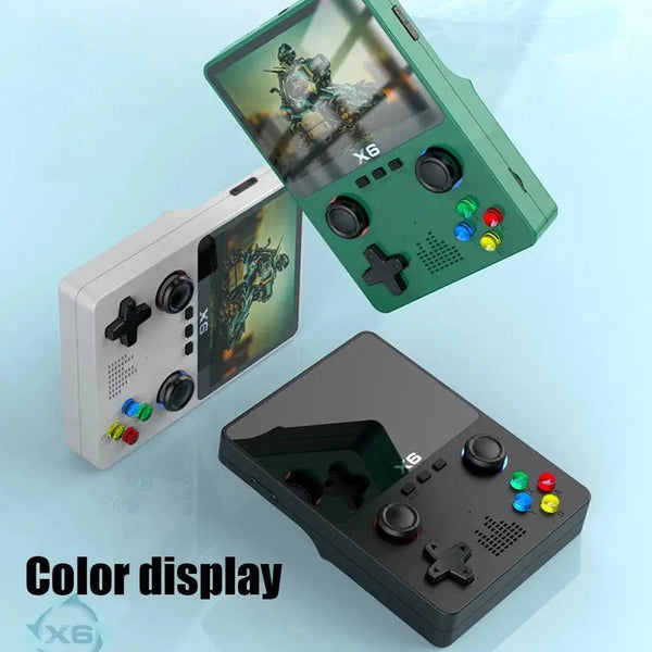 Planet Gates WHITE 2023 New X6 3.5Inch IPS Screen Handheld Game Player Dual Joystick 11 Simulators GBA Video Game Console for Kids Gifts