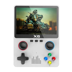 Planet Gates WHITE 2023 New X6 3.5Inch IPS Screen Handheld Game Player Dual Joystick 11 Simulators GBA Video Game Console for Kids Gifts