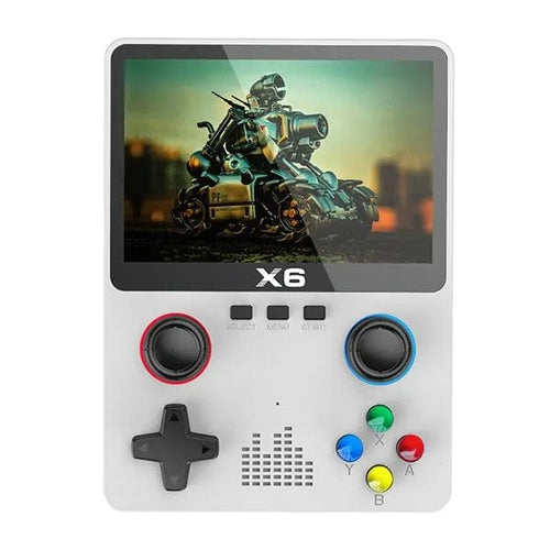 Planet Gates WHITE 2023 New X6 3.5Inch IPS Screen Handheld Game Player Dual Joystick 11 Simulators GBA Video Game Console for Kids Gifts