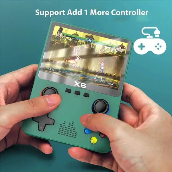 Planet Gates WHITE 2023 New X6 3.5Inch IPS Screen Handheld Game Player Dual Joystick 11 Simulators GBA Video Game Console for Kids Gifts