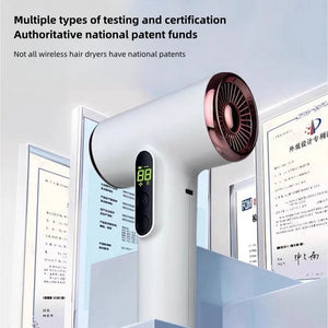 Planet Gates White 2024 Hot Selling Wireless Hair Dryer 30000 Rpm High-Speed Dry Cold Warm Wind Children's Home Dormitory Travel USB Charging Hair