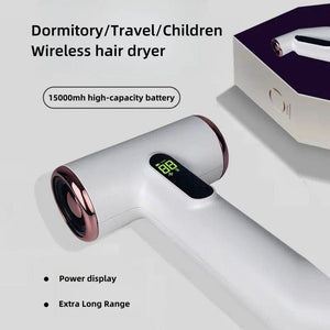 Planet Gates White 2024 Hot Selling Wireless Hair Dryer 30000 Rpm High-Speed Dry Cold Warm Wind Children's Home Dormitory Travel USB Charging Hair