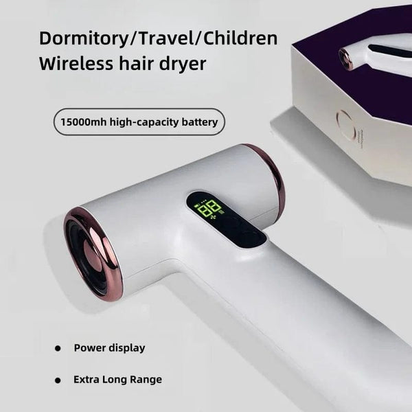 Planet Gates White 2024 Hot Selling Wireless Hair Dryer 30000 Rpm High-Speed Dry Cold Warm Wind Children's Home Dormitory Travel USB Charging Hair
