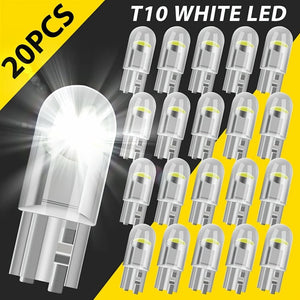 Planet Gates White 20PCS 12V White LED Light T10 194 168 W5W 2825 COB LED License Plate Interior Light Bulbs 6000K Trailer Truck Car Lorry