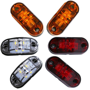 Planet Gates White / 20PCS 20/10PCS 4 LED 12V-24V Side Marker Lights Oval Front Rear Clearance Indicator Lamp Truck Accessorie for Trailer BUS Van Caravan