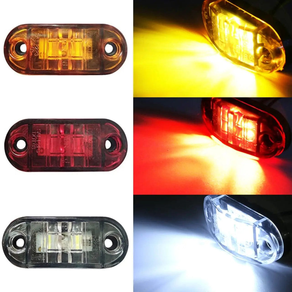 Planet Gates White / 20PCS 20/10PCS 4 LED 12V-24V Side Marker Lights Oval Front Rear Clearance Indicator Lamp Truck Accessorie for Trailer BUS Van Caravan