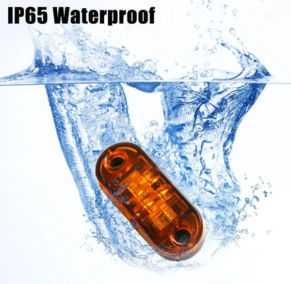 Planet Gates White / 20PCS 20/10PCS 4 LED 12V-24V Side Marker Lights Oval Front Rear Clearance Indicator Lamp Truck Accessorie for Trailer BUS Van Caravan